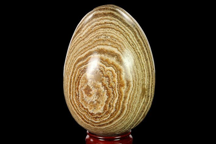 Polished, Banded Aragonite Egg - Morocco #161255